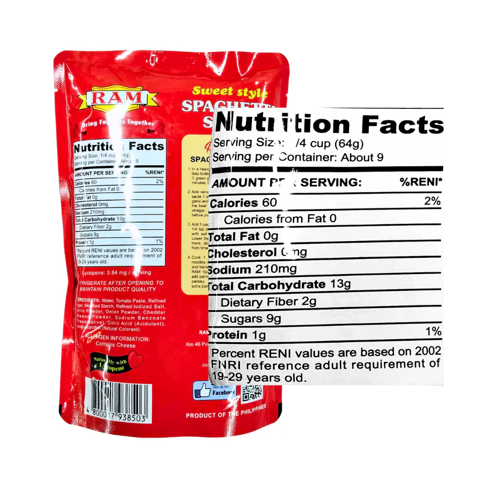 Ram Spaghetti Sauce Sweet Style 560g - Image 2