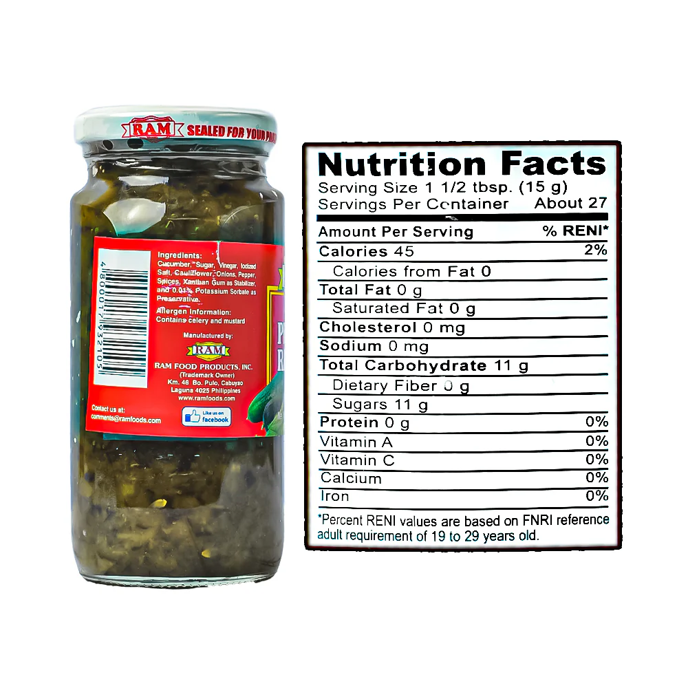 Ram Sweet Pickle Relish 405g - Image 3
