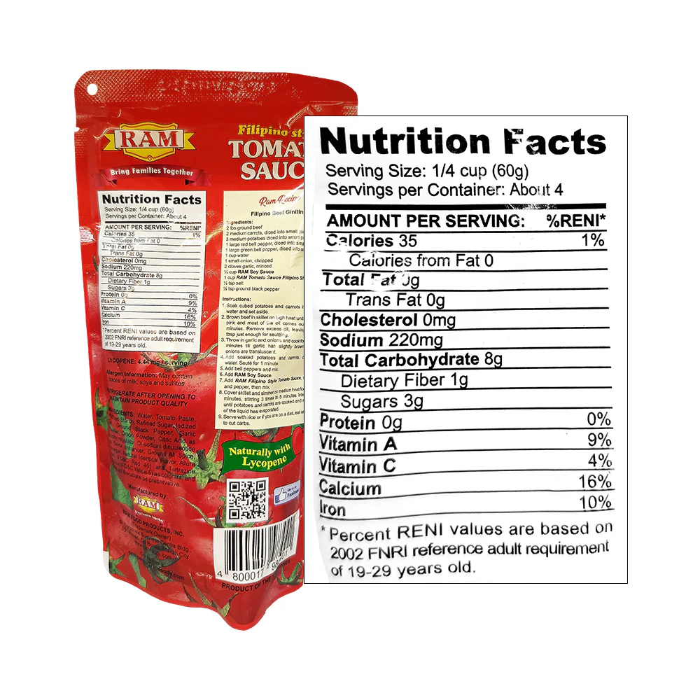 Ram Tomato Sauce Filipino Style 250g - Image 2