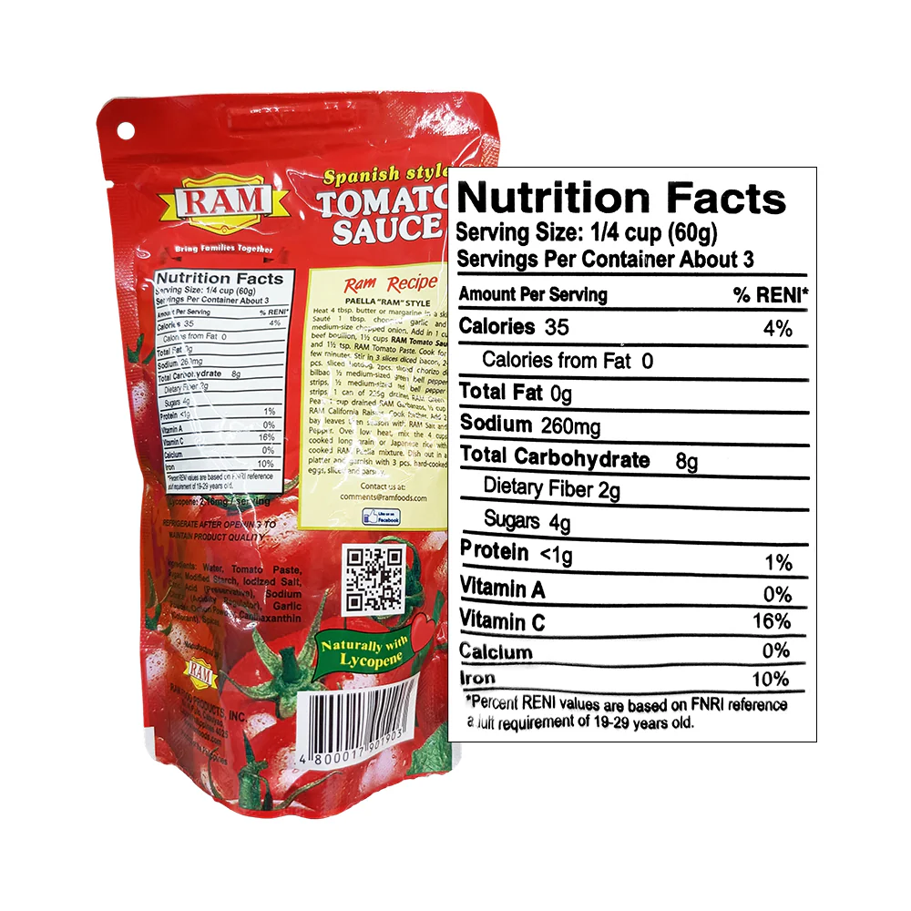 Ram Spanish Style Tomato Sauce SUP 200g - Image 2