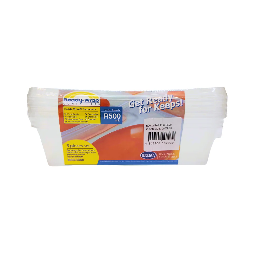 Ready-Wrap Colored Lid and Clear Container R750 5's