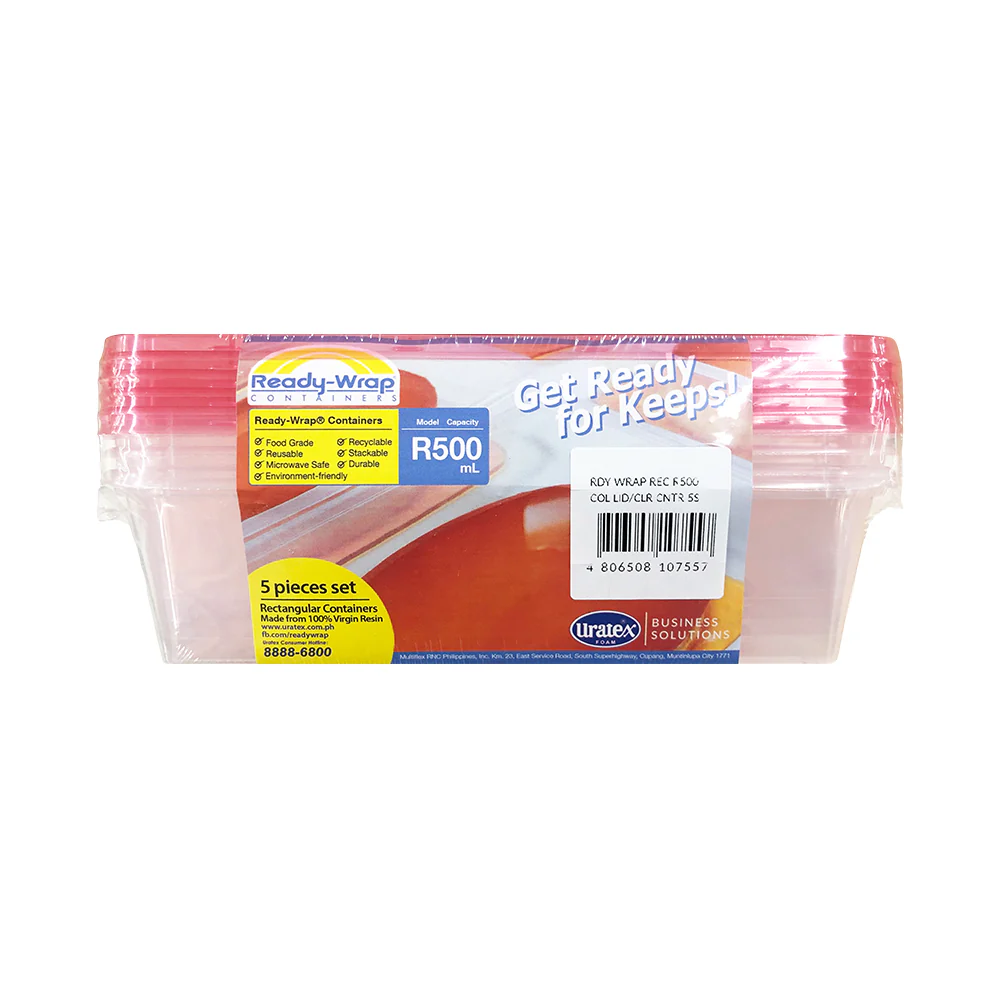 Ready-Wrap R500 Colored Lid And Clear Container 5's - Image 3