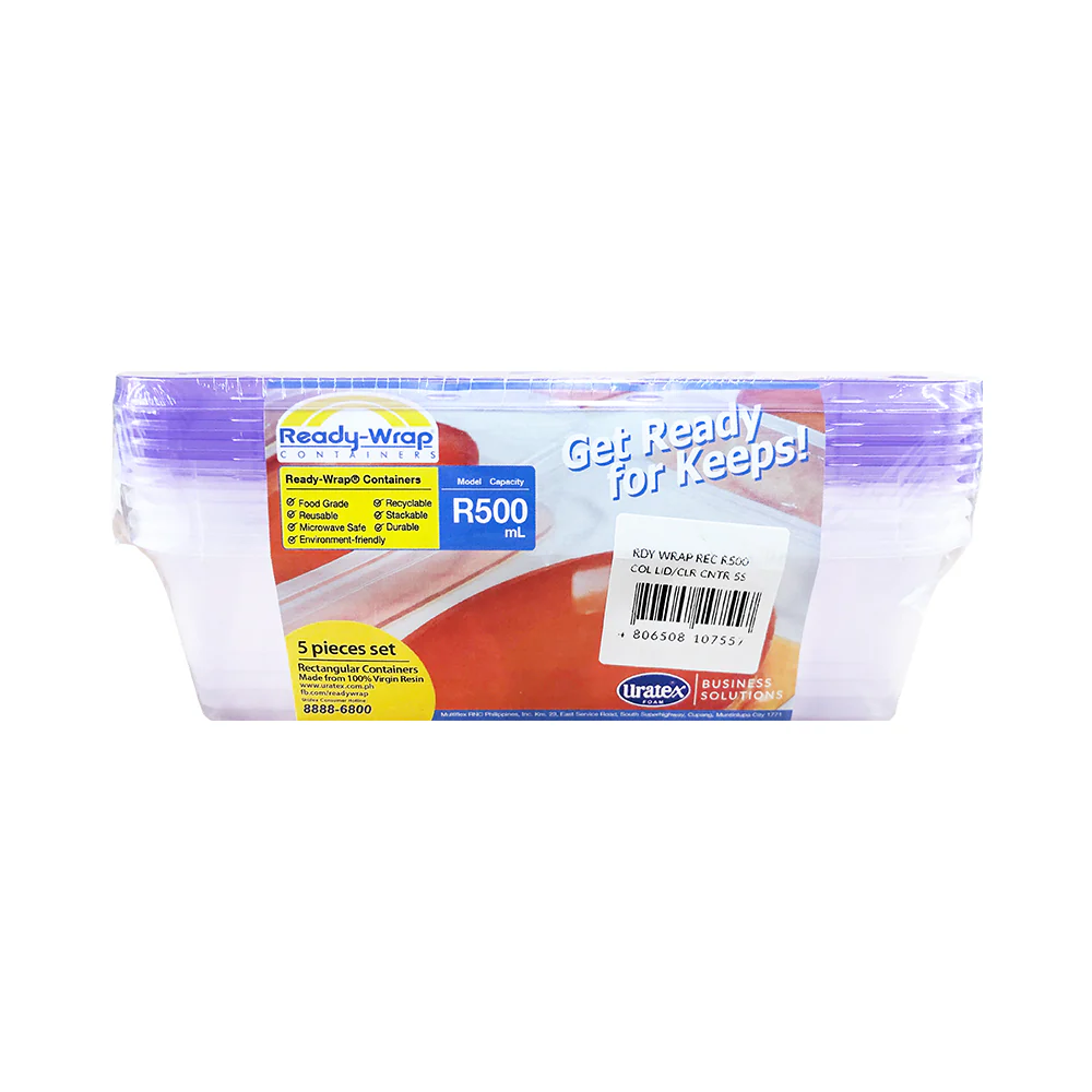 Ready-Wrap R500 Colored Lid And Clear Container 5's - Image 5