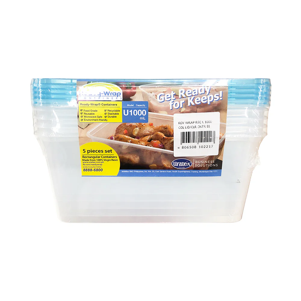 Ready-Wrap U1000 Colored Lid And Clear Container 5's - Image 3