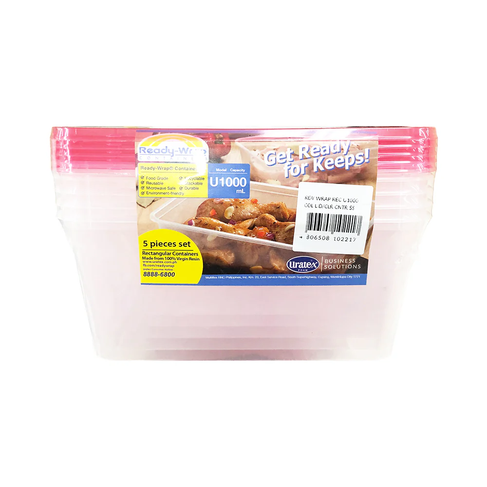 Ready-Wrap U1000 Colored Lid And Clear Container 5's - Image 5