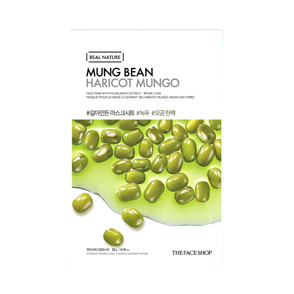 Real Nature Mung Bean Pore Care Face Mask 20g - Image 2