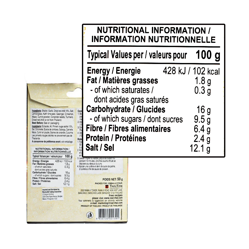 Real Thai Paste Yellow Curry 50g - Image 2