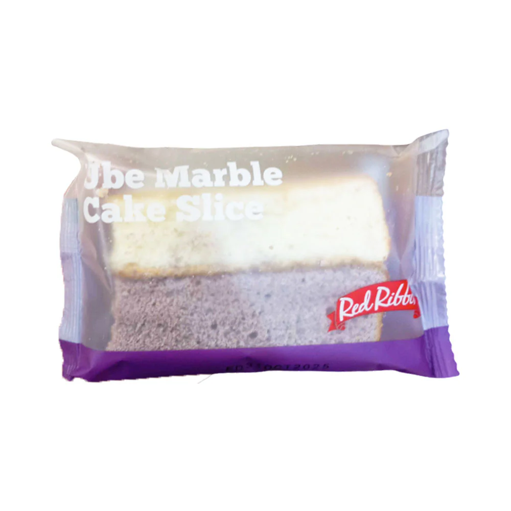 Red Ribbon Ube Marble Cake Slice Single - Image 2