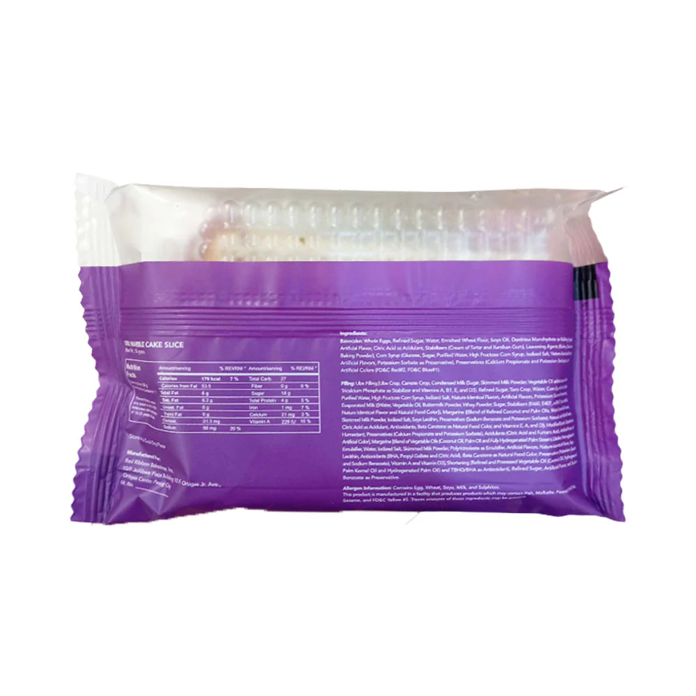 Red Ribbon Ube Marble Cake Slice Single - Image 3