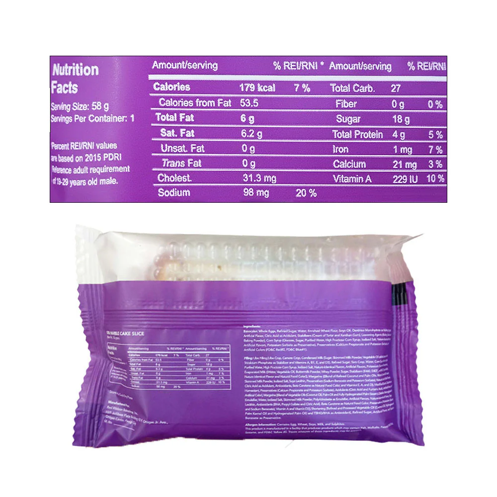 Red Ribbon Ube Marble Cake Slice Single - Image 4