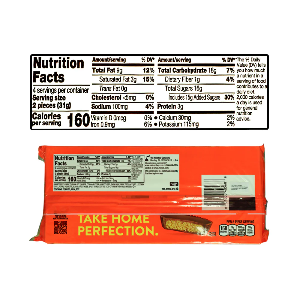Reese's Milk Chocolate Peanut Butter Cups 8's 4.4oz - Image 2