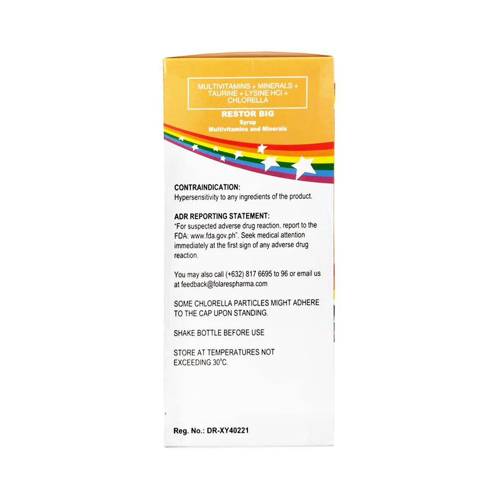 Restor Big Multivitamins Syrup 250ml - Image 4