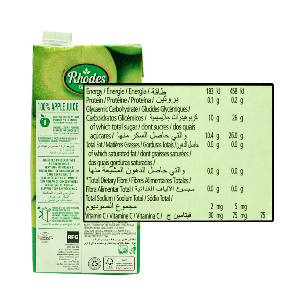 Rhodes 100% Fruit Juice 1L - Image 3