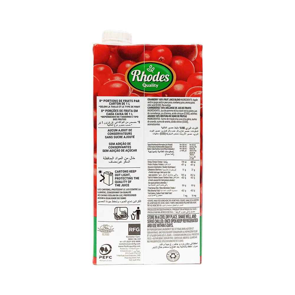 Rhodes 100% Fruit Juice 1L - Image 7