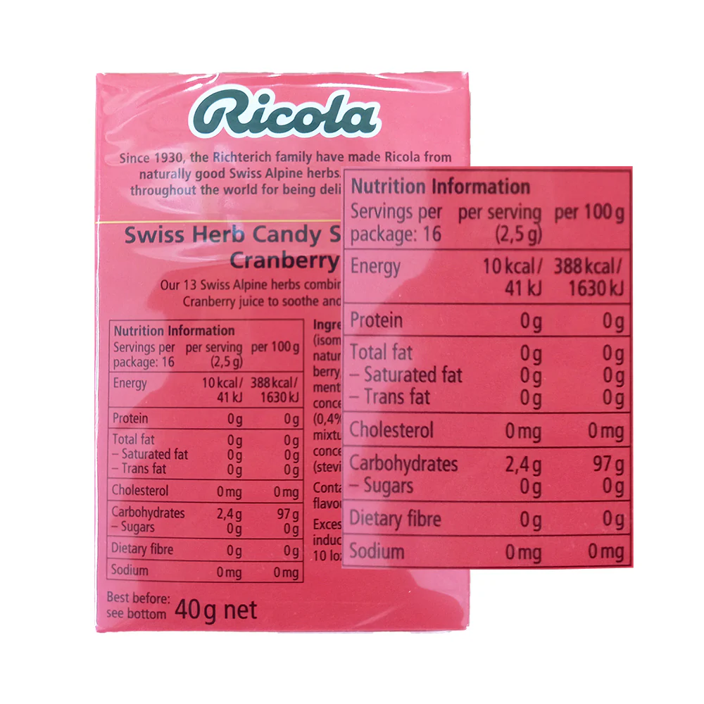 Ricola Sugar Free Fruit Candy 40g - Image 4