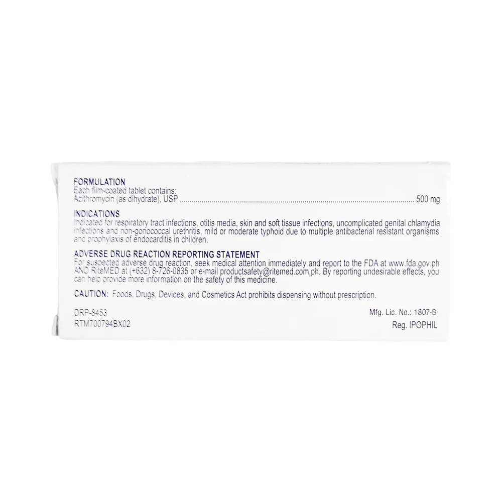 Ritemed Azithromycin Dihydrate 500mg - Image 3