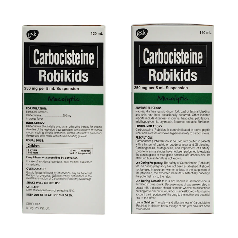 Robikids Carbocisteine 250mg/5ml Suspension 120ml - Image 2