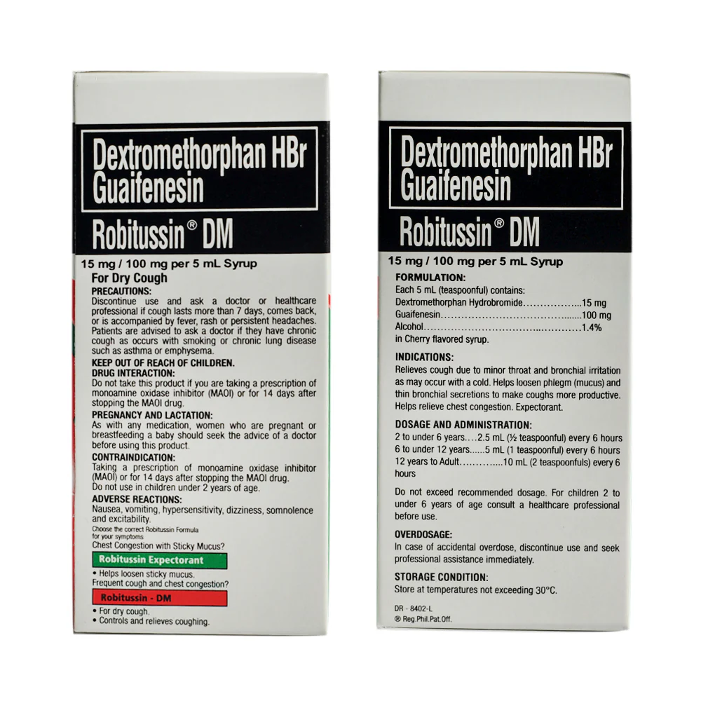 Robitussin DM 15mg/100mg/5ml Syrup 60ml - Image 2