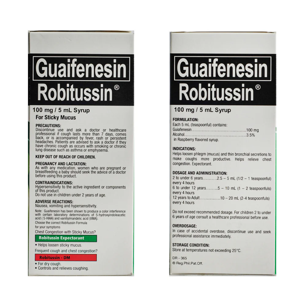Robitussin Expectorant 100mg/5ml Syrup 120ml - Image 2