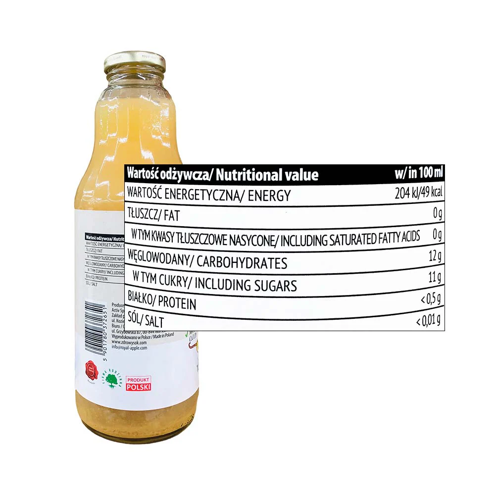 Royal Apple Apple And Pear Juice Glass 1L - Image 2