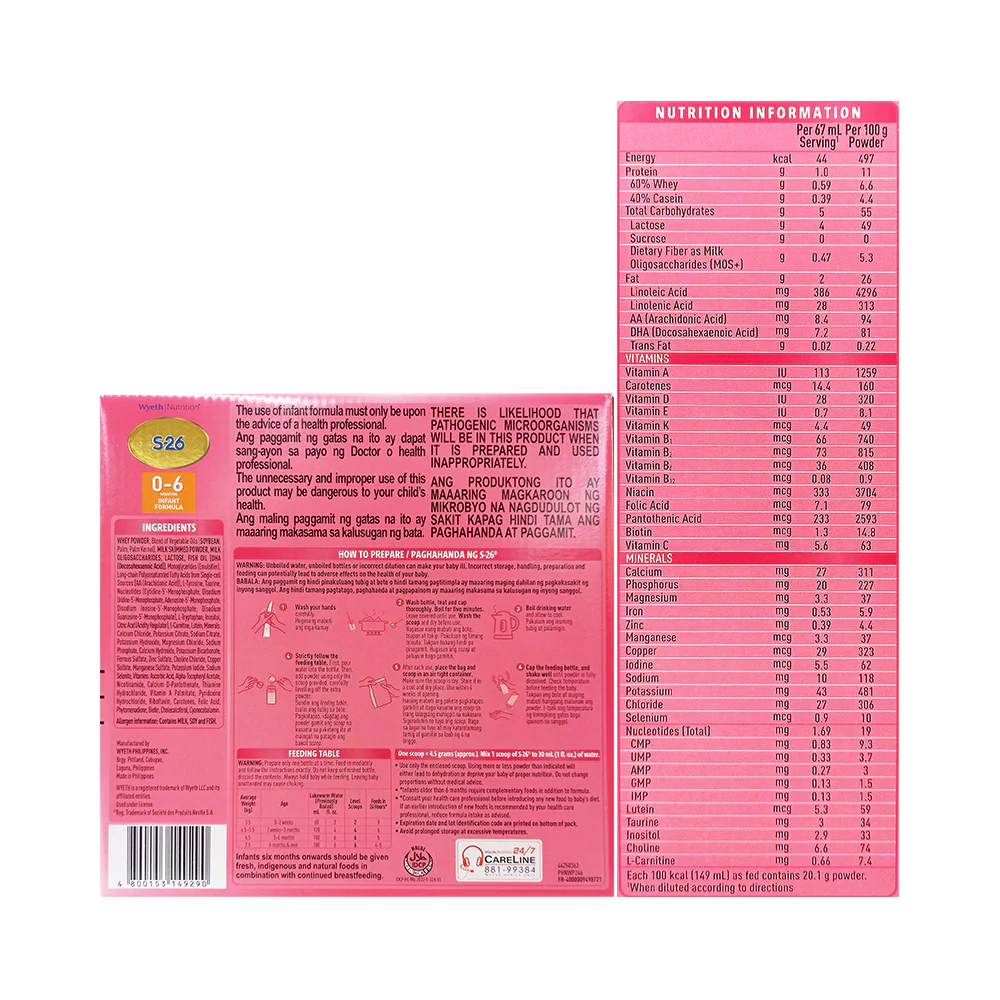 S-26 One Infant Formula 0-6 Months 1.8kg - Image 2