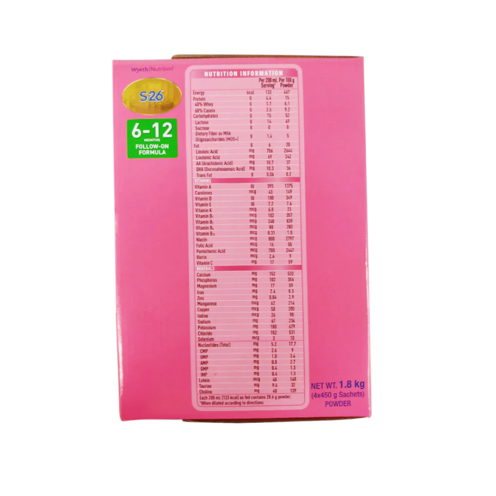 S-26 Two Milk Supplement 6-12 Months 1.8kg - Image 3