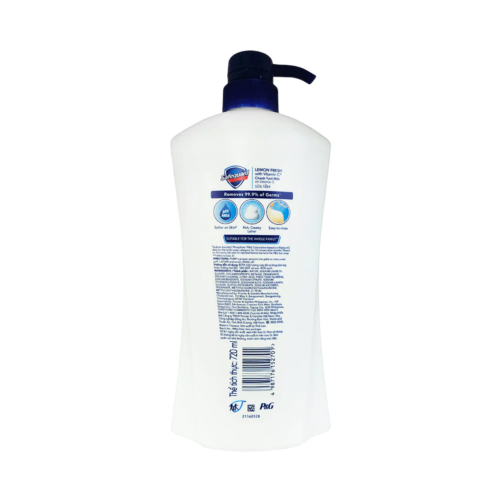 Safeguard Body Wash Lemon Fresh 720ml - Image 2