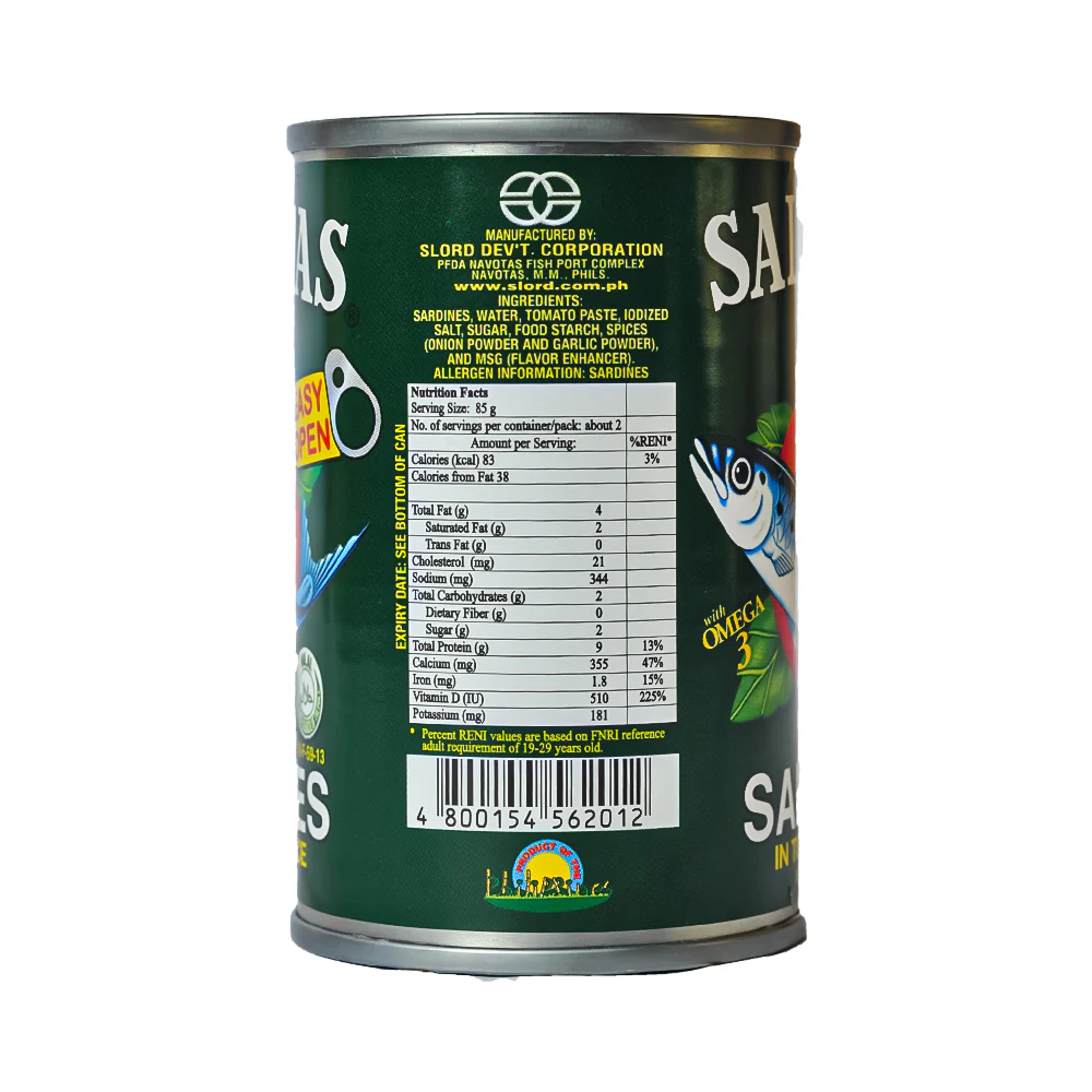 Sallenas Sardines In Tomato Sauce 155g - Image 2