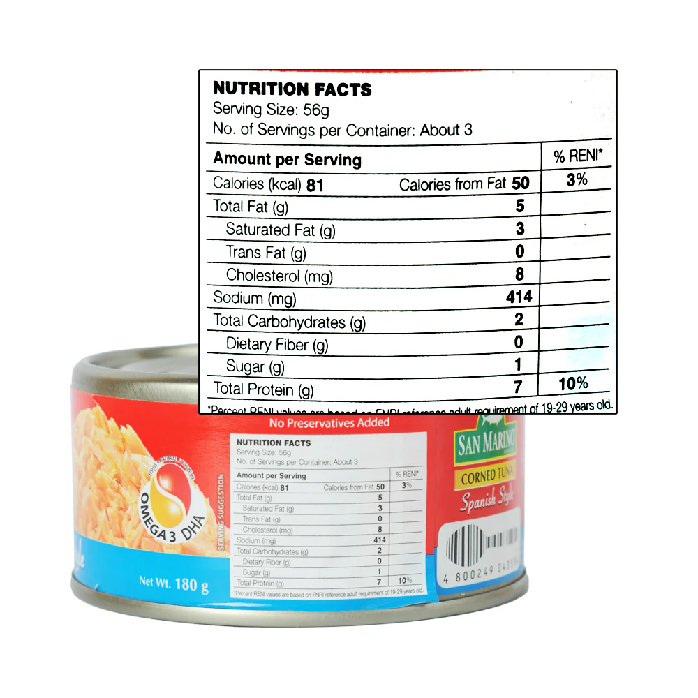 San Marino Corned Tuna Spanish Style 180g - Image 2