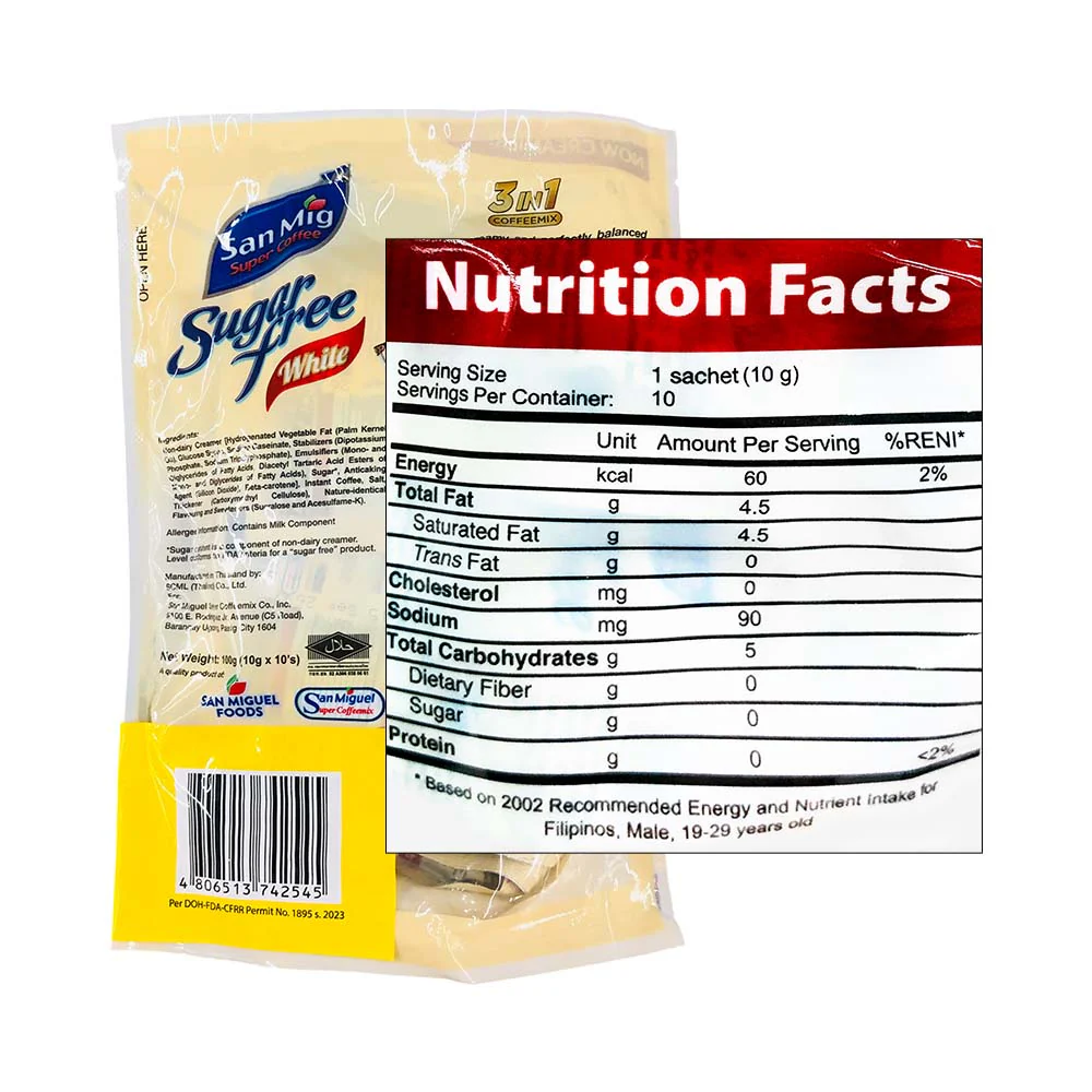 San Mig Coffee Sugar Free White SUP 10g x 8's + 2 Free - Image 2