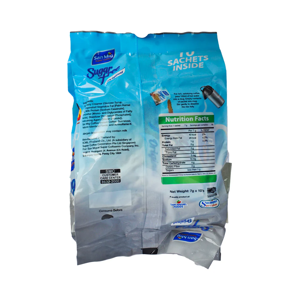 San Mig Coffee Sugarfree Original Tipid Pack 7g 8 + 2 - Image 2