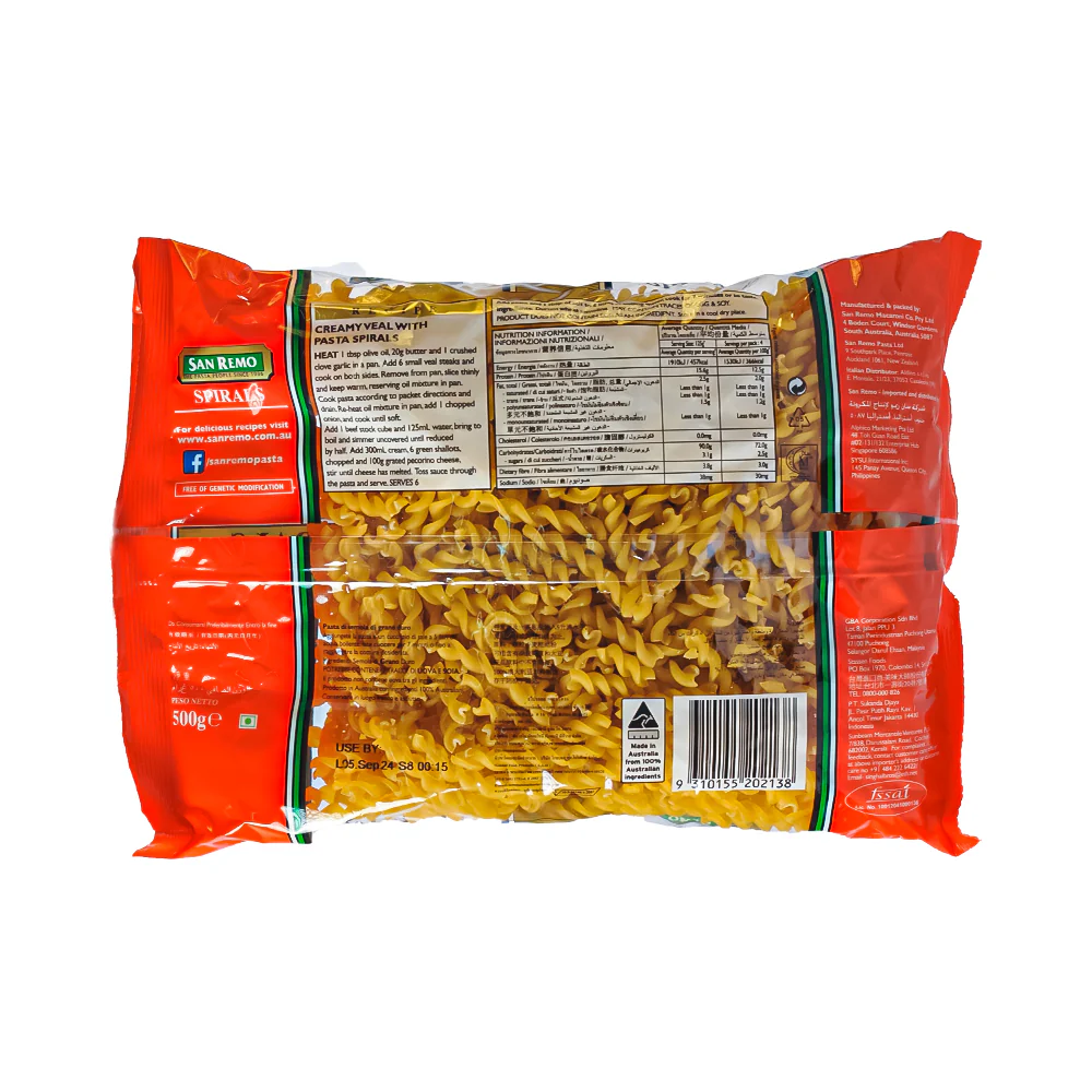San Remo Short Pasta Spirals 500g - Image 2
