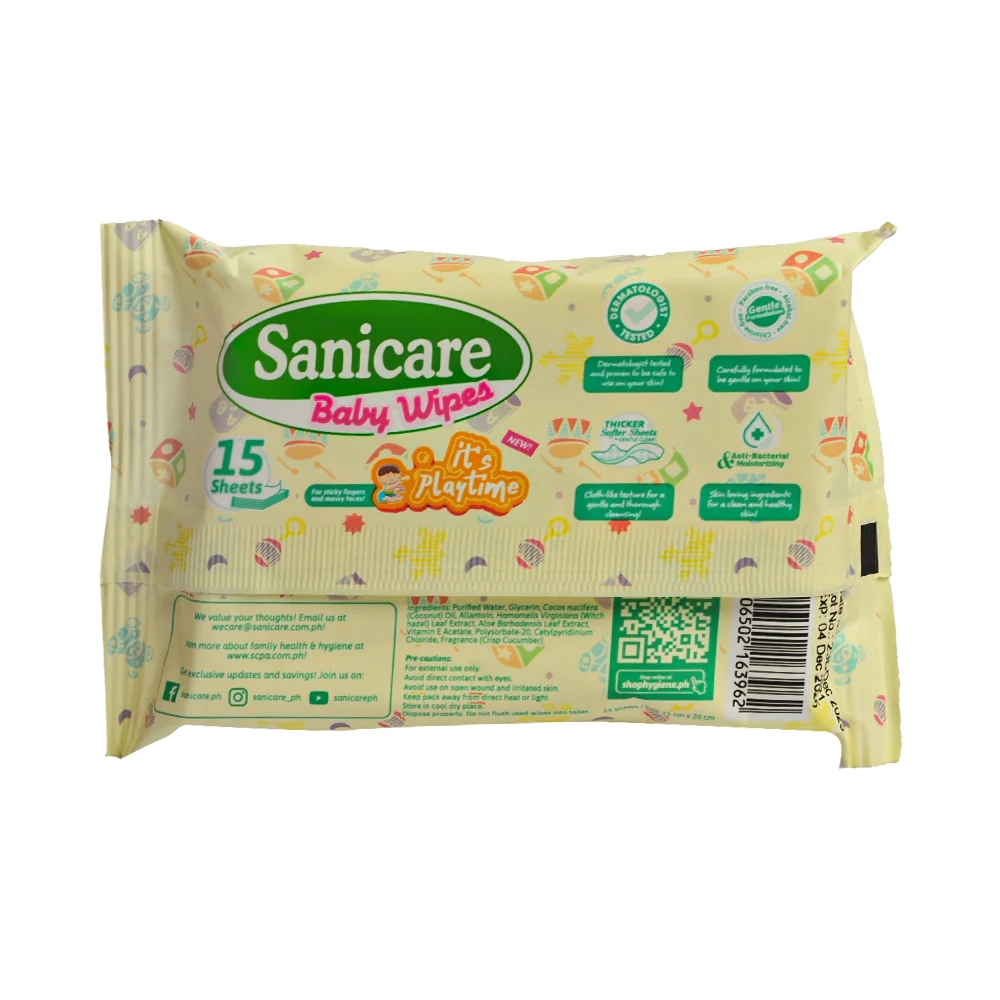 Sanicare Baby Wipes Playtime 15's - Image 2