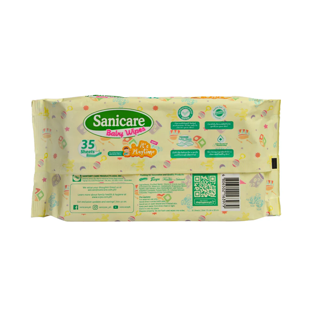 Sanicare Baby Wipes Playtime 35's - Image 2
