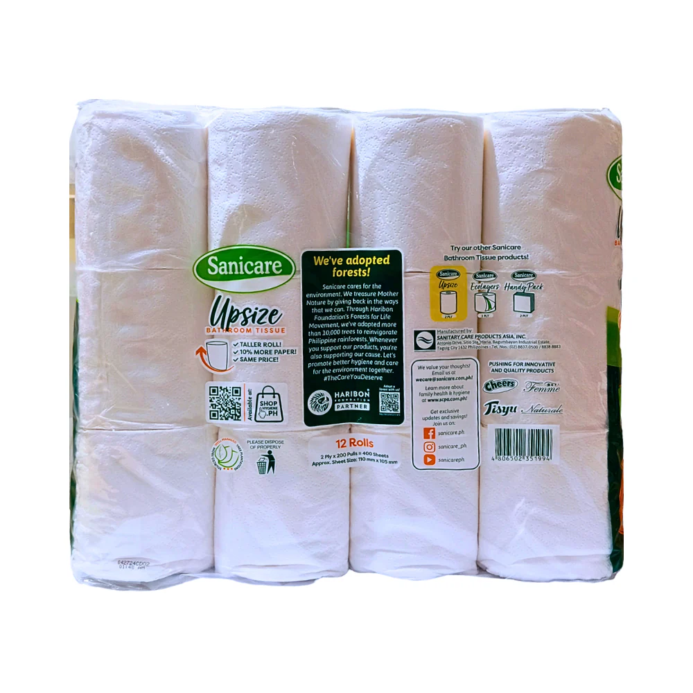 Sanicare Bathroom Tissue 2Ply 400 Sheets 12's - Image 2