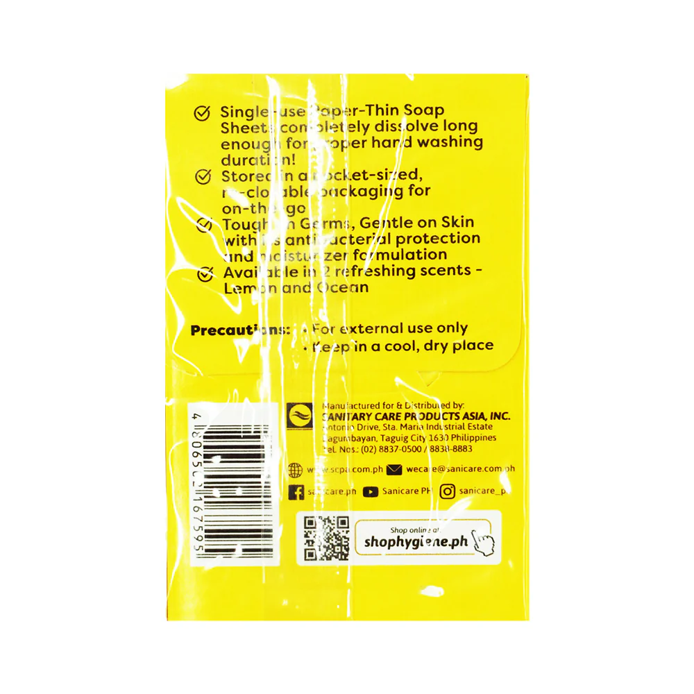 Sanicare Clean Hands Soap Paper Thin Soap 25 Sheets - Image 2