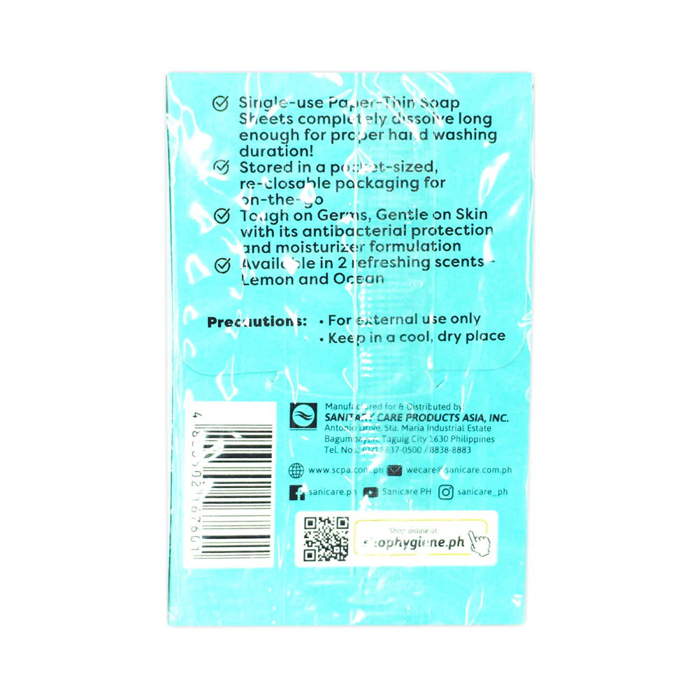 Sanicare Clean Hands Soap Paper Thin Soap 25 Sheets - Image 4