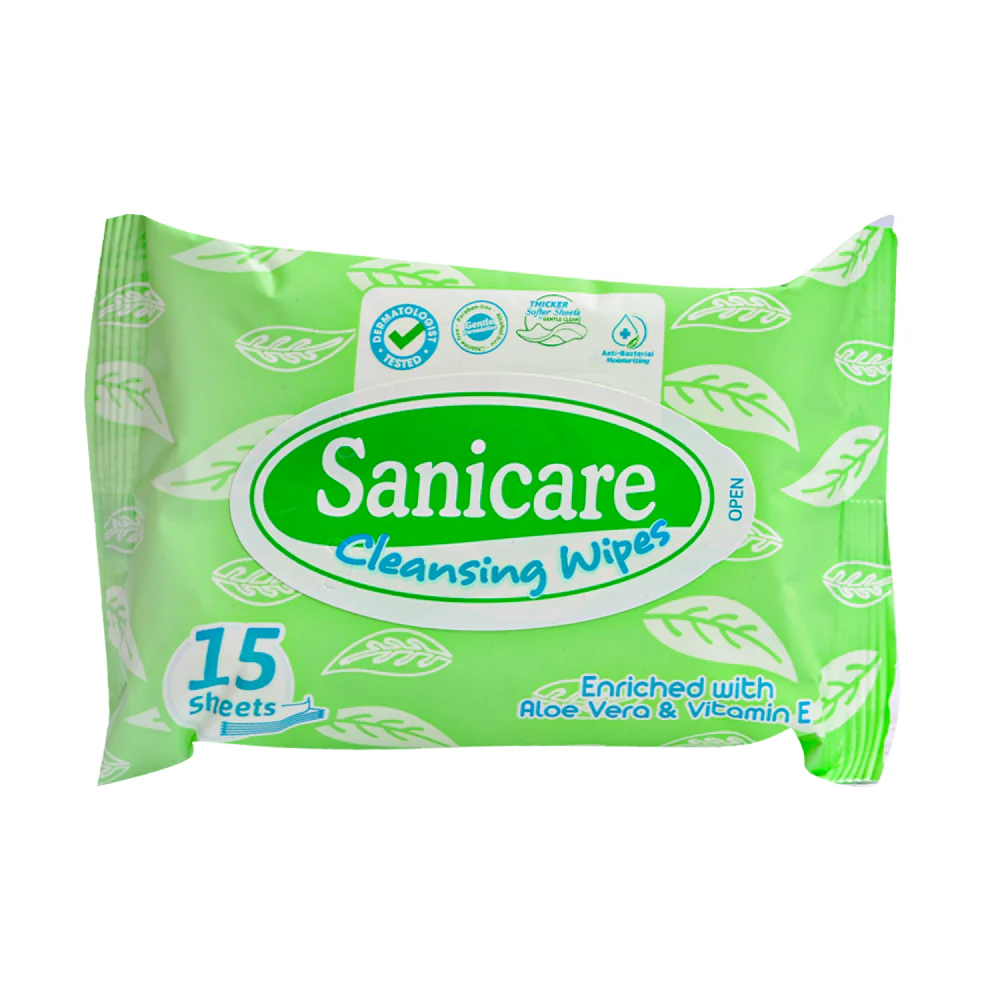 Sanicare Cleansing Wipes 15 Sheets - Image 3
