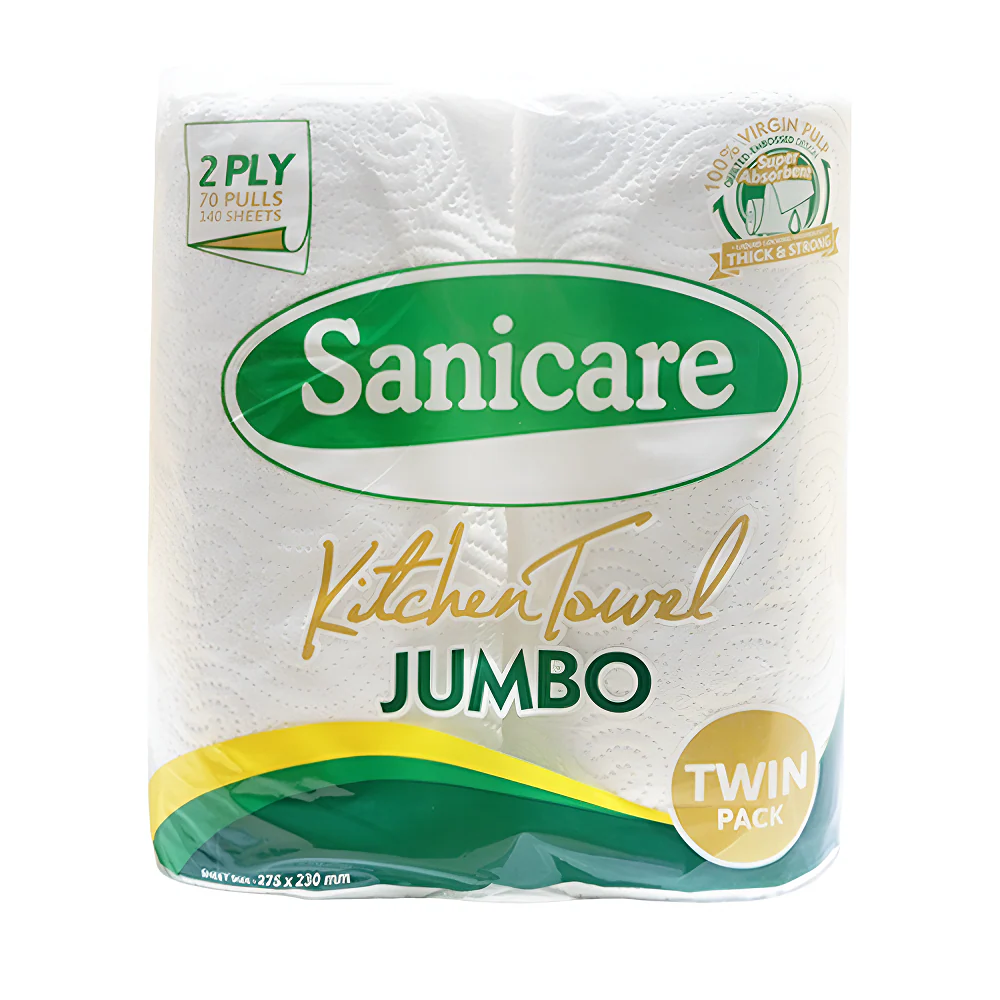 Sanicare Kitchen Towel 2Ply 70 Pulls Jumbo Twin Pack