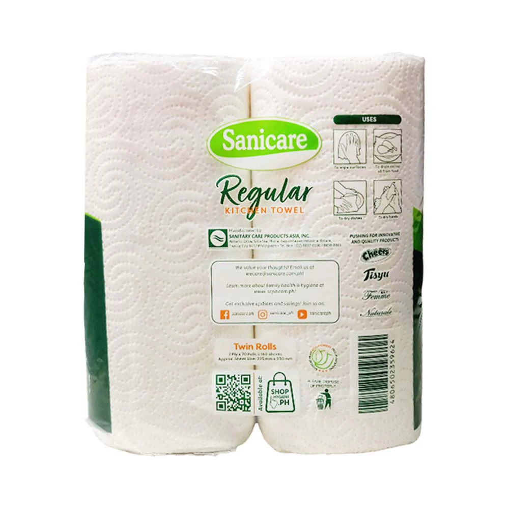 Sanicare Kitchen Towel 2Ply 70 Pulls Regular Twin Pack - Image 2