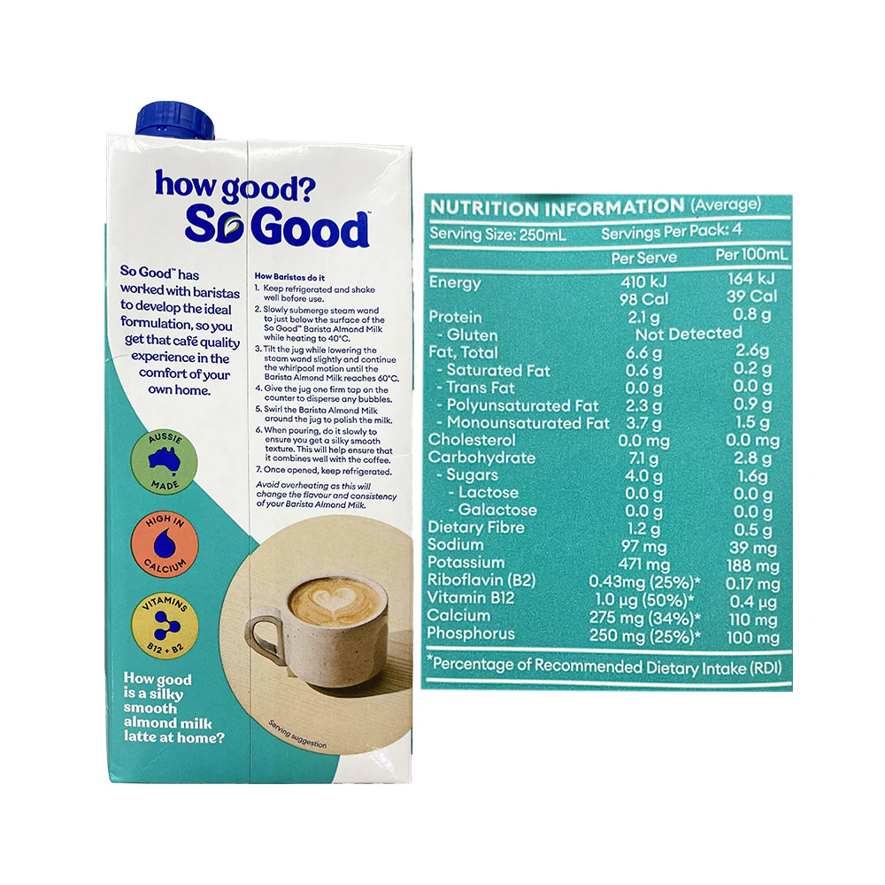 Sanitarium So Good Barista Almond Milk 1L - Image 2