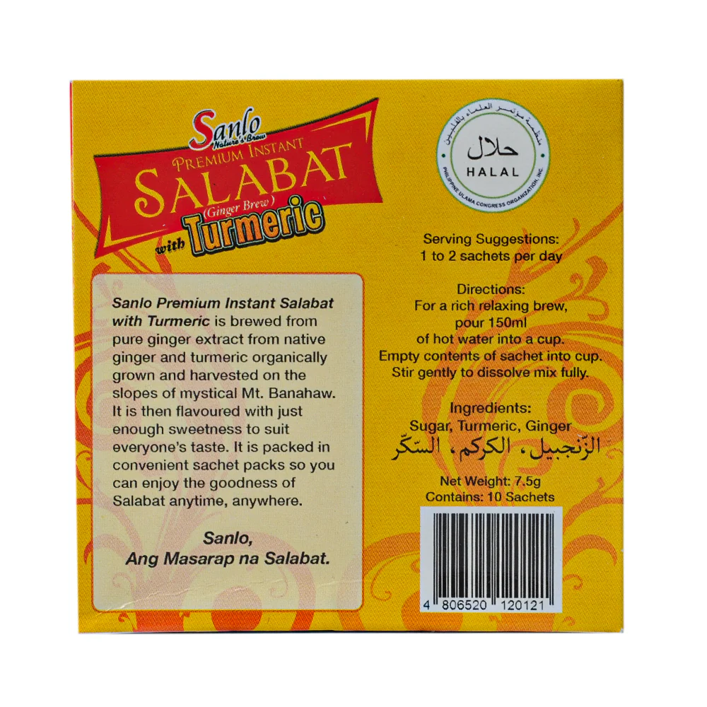 Sanlo Premium Instant Salabat With Turmeric 7.5g x 10's - Image 2