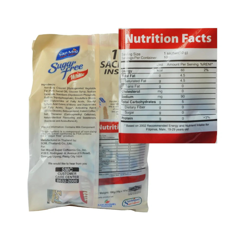 San Mig Coffee 3in1 Coffee Sugar Free White Tipid Pack 9g x 10's - Image 2