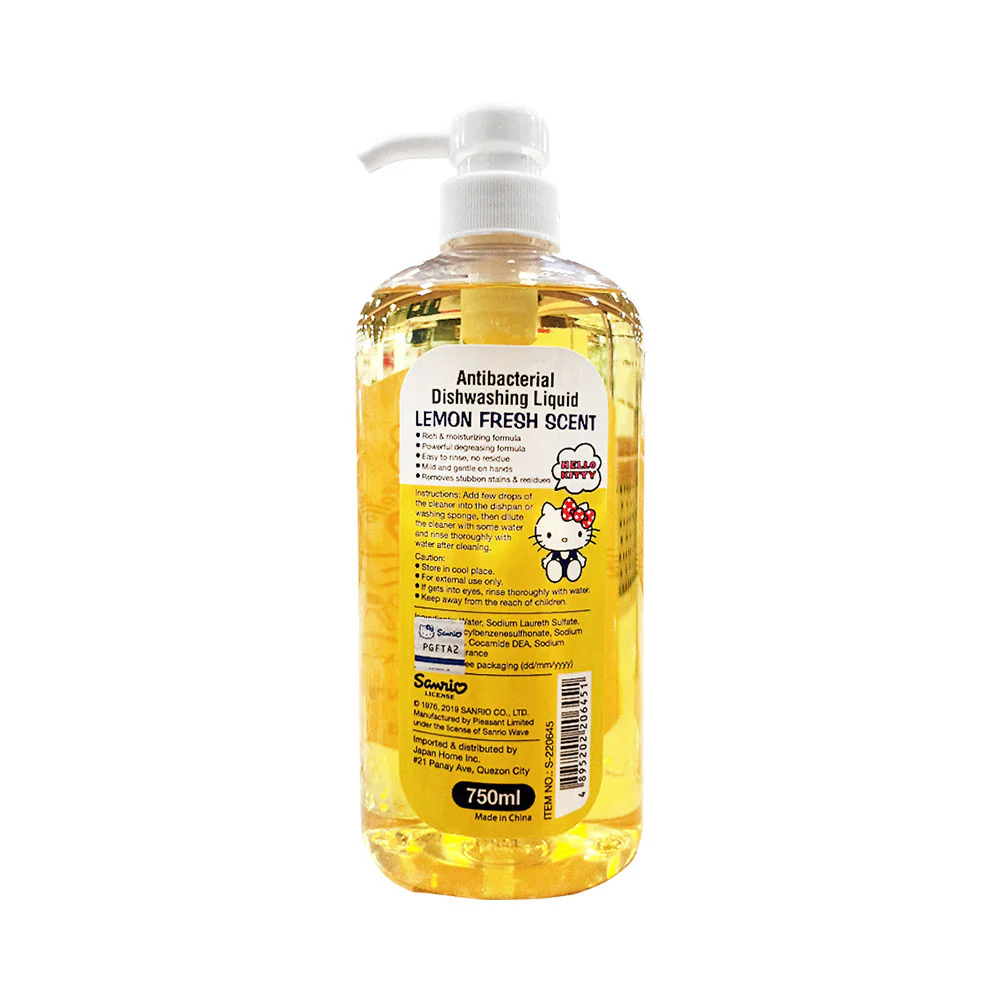 Sanrio Hello Kitty Antibacterial Dishwashing Liquid Fresh Scent 750ml - Image 3
