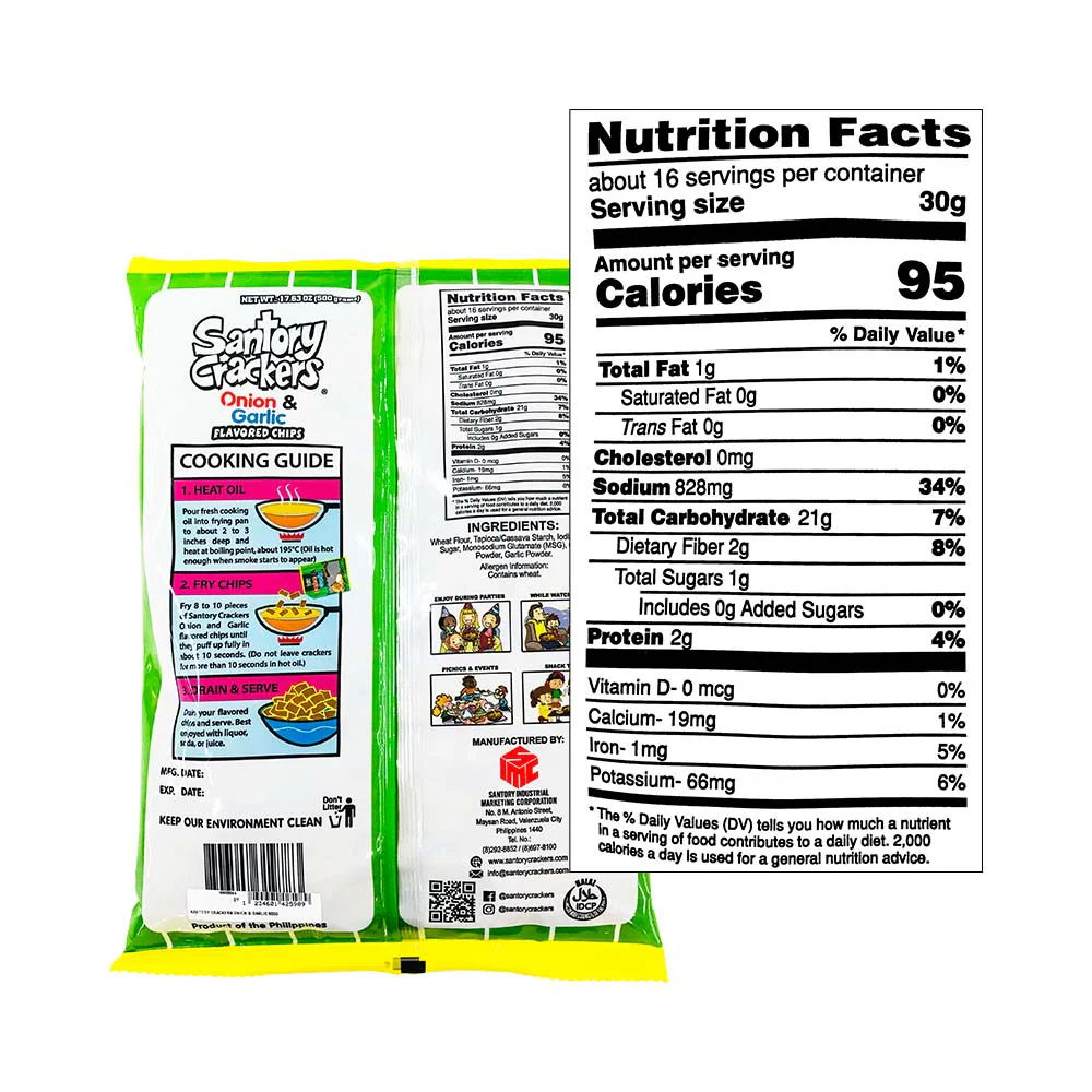 Santory Crackers Onion And Garlic 500g - Image 2