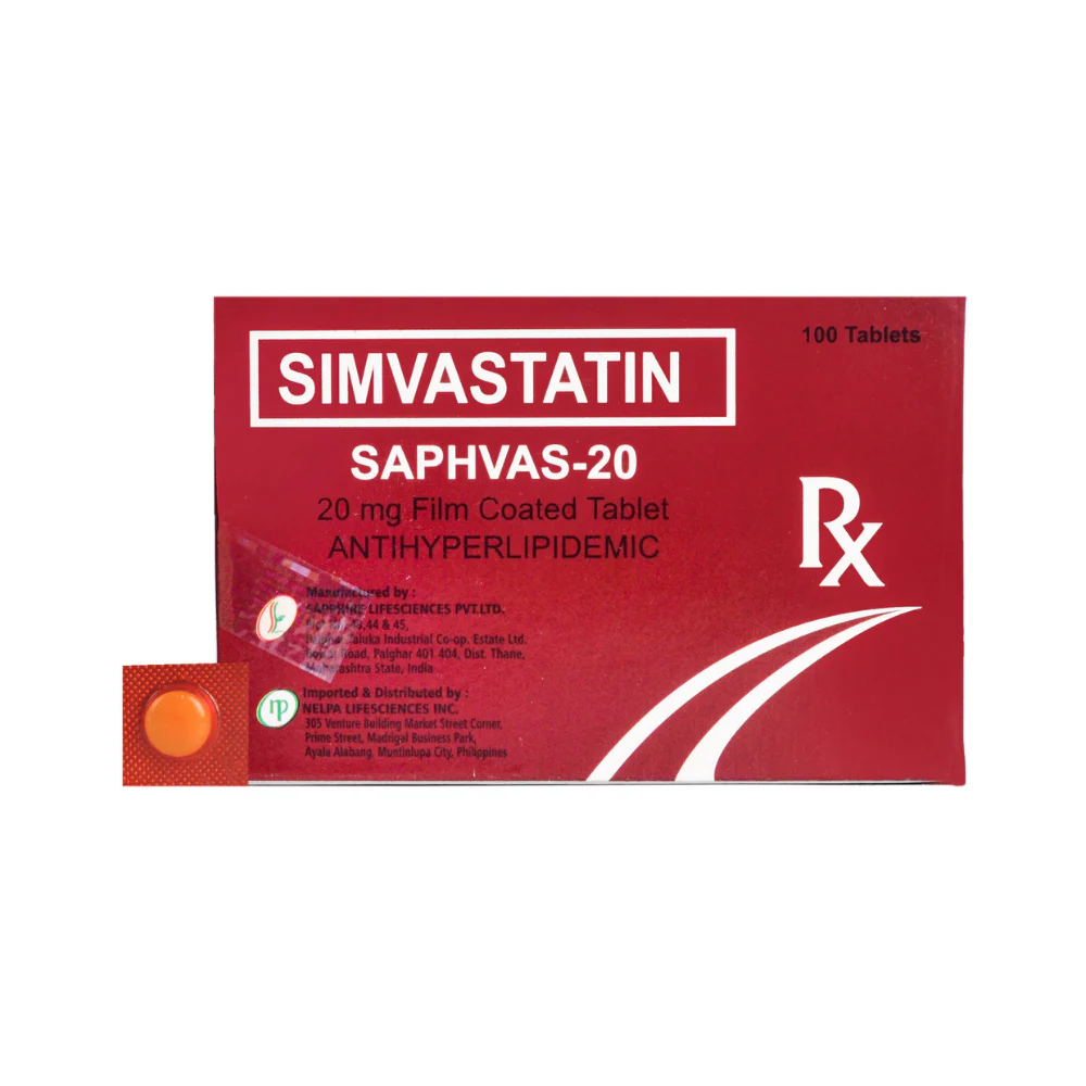 Saphvas-20 Simvastatin 20mg Tablet By 1's - Image 2