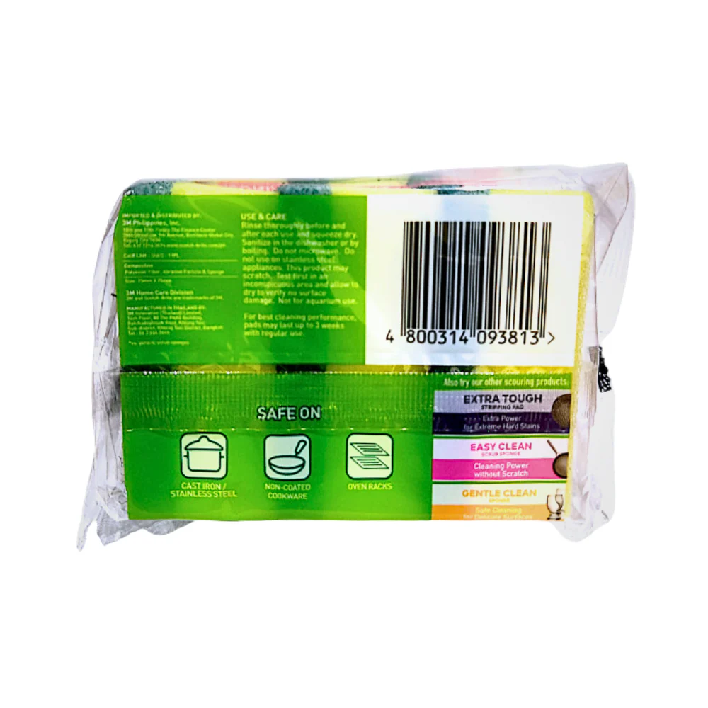 Scotch Brite HD Scrub Sponge Mini 75 x 75 x 30mm 3's - Image 2