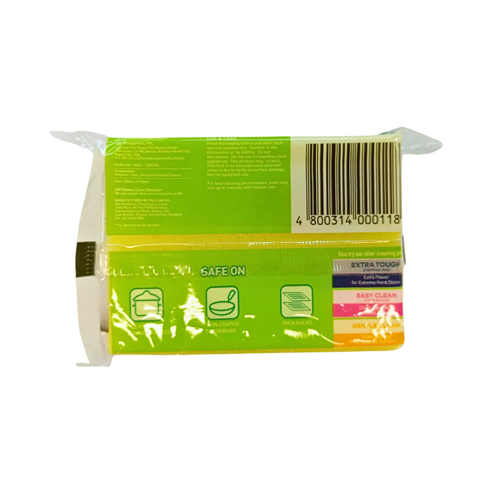 Scotch Brite Heavy-Duty Sponge 75mm x 30mm x 100mm - Image 2