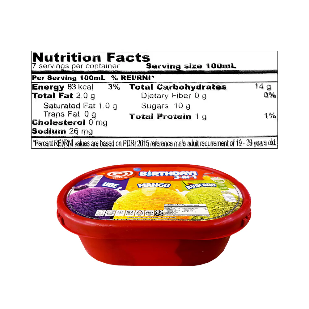 Selecta 3 in 1 Birthday Ube-Mango-Avocado 750ml - Image 2