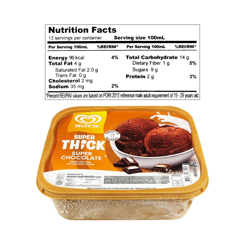 Selecta Classic Ice Cream Super Chocolate 1.3L - Image 2